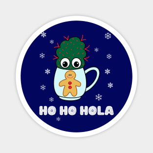 Ho Ho Hola - Small Cactus With Red Spikes In Christmas Mug Magnet